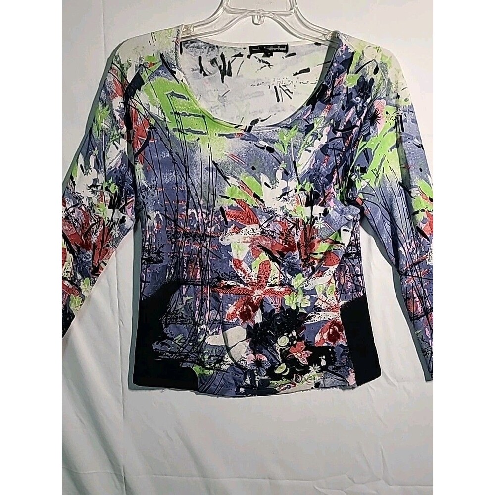 Pierri Floral Women's Top With Beaded Detail Size M